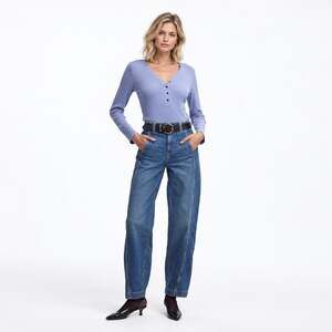 Madewell Tapered Denim Trousers Jeans 26 Concho Wash High Rise Seamed Stretch